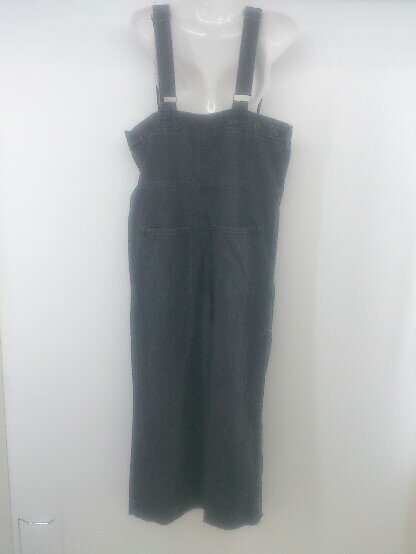 ◇ w closet ダブルクローゼット カットオフ デニム サロペット オーバーオール サイズF ブラック レディース P 【中古】