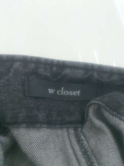 ◇ w closet ダブルクローゼット カットオフ デニム サロペット オーバーオール サイズF ブラック レディース P 【中古】