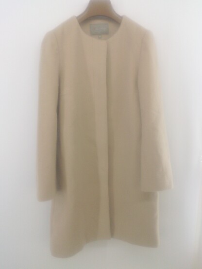 ◇ A day in the life UNITED ARROWS 長袖 ノーカラー コート サイズ38 ベージュ レディース P 【中古】