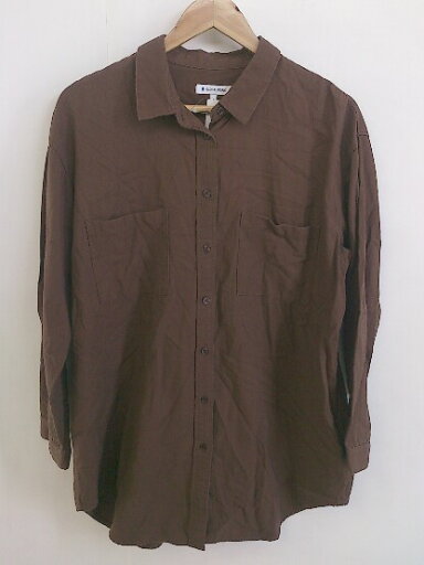 ◇ GLOBAL WORK グローバルワーク 胸ポケット 長袖 シャツ ブラウス サイズL ブラウン系 レディース P 【中古】 ◇ GLOBAL WORK グローバルワーク 胸ポケット 長袖 シャツ ブラウス サイズL ブラウン系 レディース P 【中古】