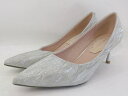 ◇ LACE LADIES レースレディース ポインテッドトゥ ピンヒール ヒールパンプス サイズ35 シルバー レディース P 【中古】
