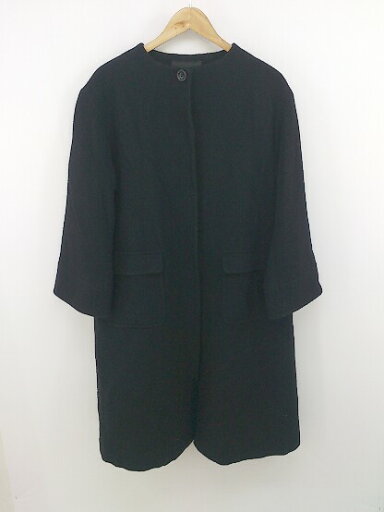 ◇ Simplicite シンプリシテェ ノーカラー 長袖 ロング コート ブラック レディース P 【中古】 ◇ Simplicite シンプリシテェ ノーカラー 長袖 ロング コート ブラック レディース P 【中古】
