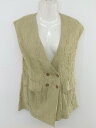 ◇ w closet ダブルクローゼット バックスリット 半袖 ジレ サイズF ベージュ系 レディース P 【中古】(4)