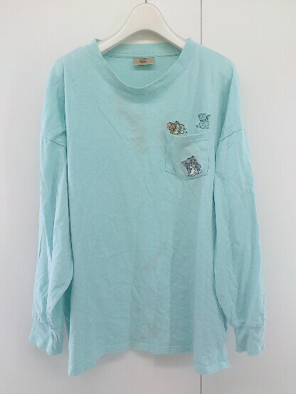 ◇ TOM&JERRY トムアンドジェリー プリント 長袖 Tシャツ カットソー サイズ L ブルー レディース メンズ P 【中古】