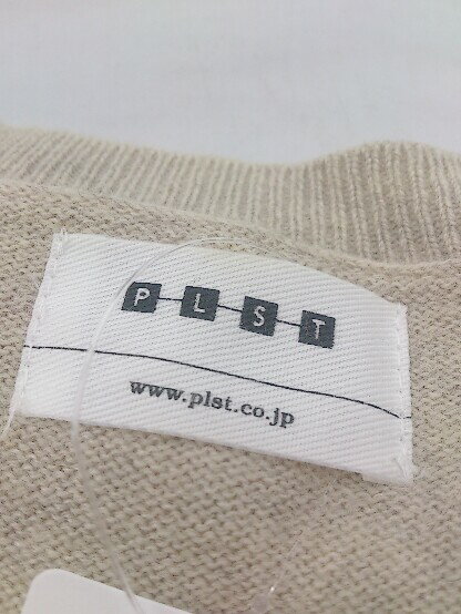 ◇ PLST プラステ 切替 ウール混 長袖 ミニ ワンピース サイズ2 ベージュ ピンク系 レディース P 【中古】