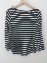 ◇ antiqua patterntorso ボーダー 長袖 Tシャツ カットソー サイズL ブラック ホワイト レディース P 【中古】
