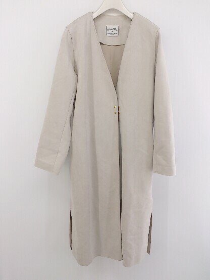 ◇ Perle Peche ペルルペッシュ フェイクスウェード 長袖 コート サイズ36 ライトベージュ系 レディース P 【中古】