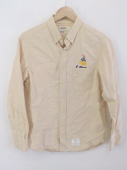 ◇ ◎ INHERIT インヘリット ボタンダウン BD 長袖 シャツ サイズ38 イエロー ベージュ系 メンズ P 【中古】