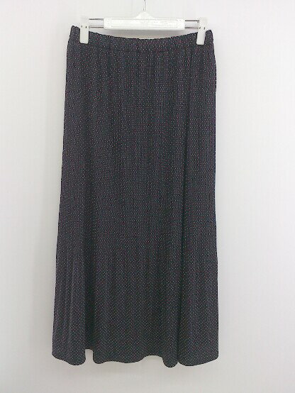 ◇ studio CLIP スタディオクリップ ウエストゴム 総柄 ロング ギャザー スカート サイズM ネイビー レッド レディース P 【中古】