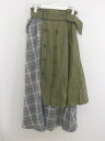 ◇ ◎ PAGEBOY ページボーイ ALICIA チェック ロング フレア スカート サイズF カーキ系 グレー系 ブルー系 レディース P 【中古】(4)