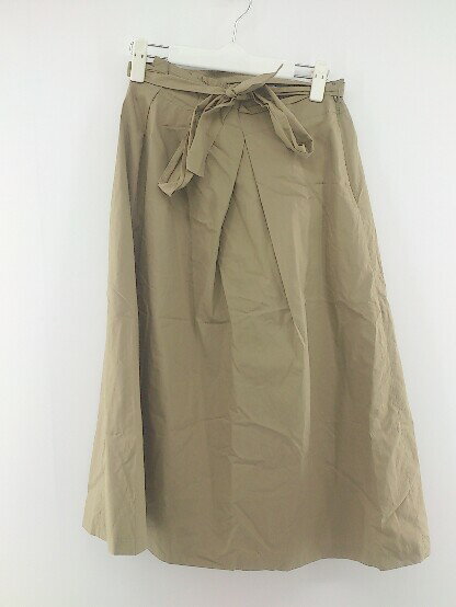 ◇ ◎ Dessin デッサン タック 膝下丈 フレア スカート サイズ2 ベージュ系 レディース P 【中古】