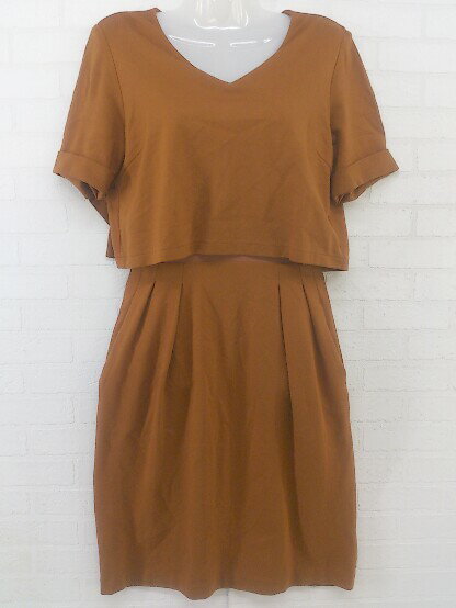 ◇ UNITED TOKYO ユナイテッド トウキョウ 半袖 膝丈 ワンピース サイズ1 ブラウン レディース P 【中古】