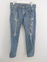 ◇ STUNNING LURE スタニングルアー ダメージ加工 ボタンフライ ジーンズ デニム パンツ サイズ2 インディゴ メンズ P 【中古】