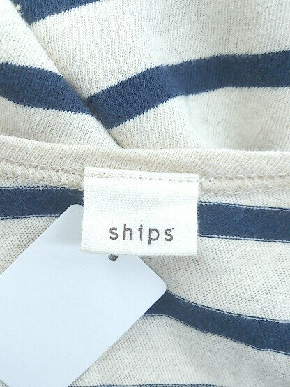 ◇ SHIPS シップス ボーダー 長袖 ミニ チュニック ワンピース ベージュ系 ネイビー系 レディース P 【中古】
