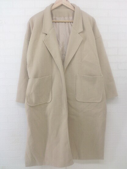 ■ ◎ JUNOAH ジュノア 長袖 ロング コート サイズM ベージュ レディース P 【中古】