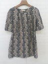 ◇ Three Four Time 半袖 総柄 ミニ チュニック ワンピース ベージュ系 レディース P 【中古】