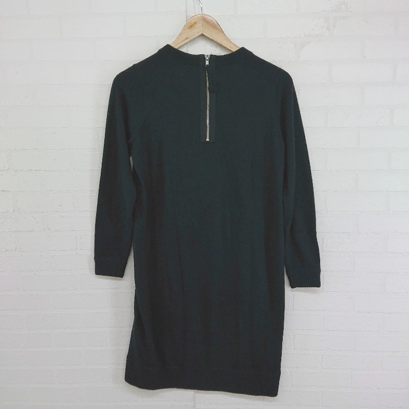 ◇ TORRAZZODONNA トラッツォドンナ バックジップ 長袖 ミニ ニット ワンピース ブラック グレー系 レディース P 【中古】