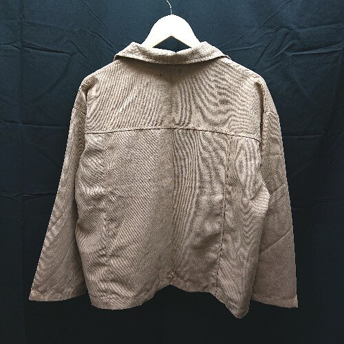 ◇ a.g.plus メンズライク ミリタリー風 シンプル 無地 半袖 シャツ ジャケット Mサイズ ベージュ レディース E 【中古】