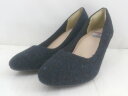 ◇ HARRIS TWEED ハリスツイード しまむら プレーン ヒールパンプス サイズS ブラック レディース P 【中古】