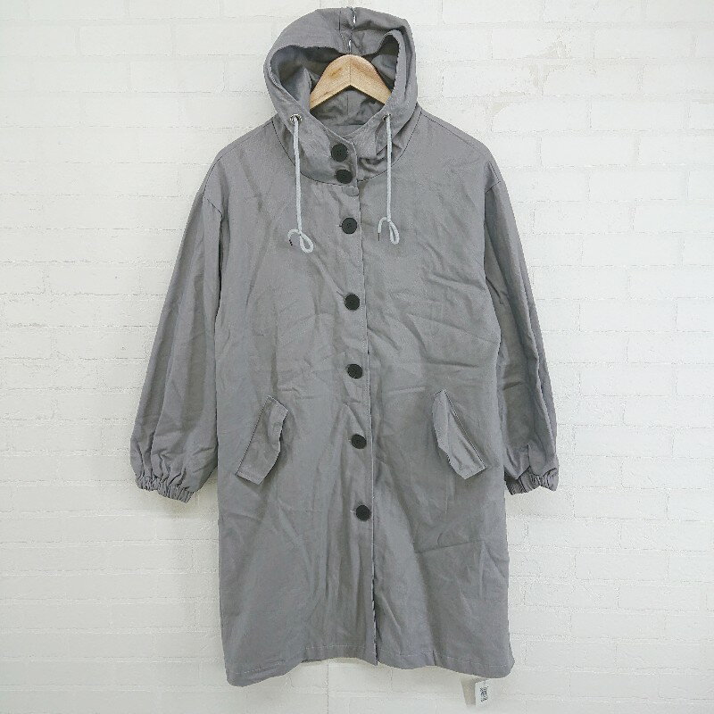 ◇ JUNOAH ジュノア ロング 長袖 ブルゾン ジャンパー サイズL グレー系 レディース P 【中古】