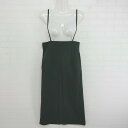 ◇ KURICA クリカ サスペンダー付き 膝下丈 タイト スカート サイズ M ブラック レディース P 【中古】