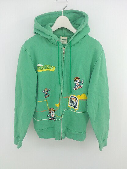 ◇ Laundry ランドリー ロゴ プリント ジップアップ 長袖 パーカー サイズSS グリーン系 マルチ レディース P 【中古】