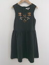 ◇ DKNY キッズ 子供服 装飾ビジュー ノースリーブ ミニ ワンピース サイズL ブラック レディース E 【中古】