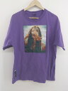 ◇ B ONE SOUL ビーワンソウル プリント 半袖 Tシャツ カットソー サイズL パープル系 ブラック マルチ メンズ P 【中古】