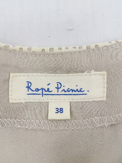 ◇ ROPE PICNIC ロペピクニック 半袖 膝丈 総レース ワンピース サイズ38 ベージュ レディース P 【中古】