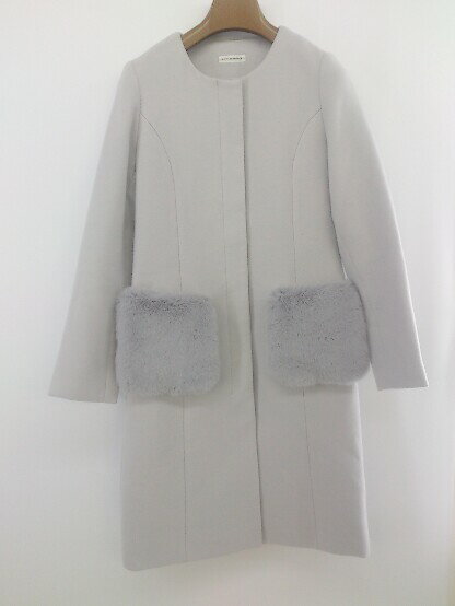 ◇ a.v.v standard アー ヴェ ヴェスタンダード ファーポケット 長袖 ノーカラー コート サイズ XS グレー レディース P 【中古】