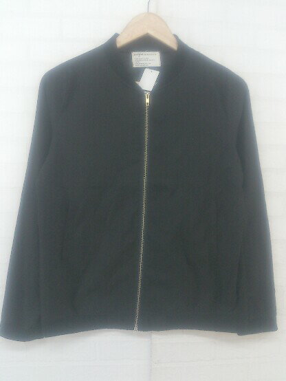 ◇ antiqua patterntorso アンティカ パターントルソ 薄手 長袖 ジップアップ ブルゾン ブラック レディース P 【中古】