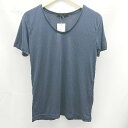◇ CAMBIO カンビオ 丸首 無地 ポリエステル混 インナー 半袖 Tシャツ サイズM ネイビー レディース メンズ E 【中古】
