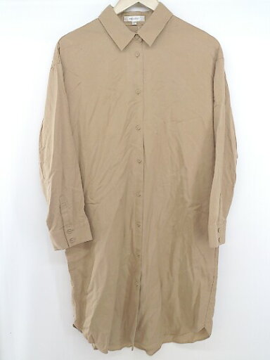 ◇ MOUSSY マウジー 長袖 膝下丈 シャツ ワンピース サイズFREE ベージュ系 レディース P 【中古】 ◇ MOUSSY マウジー 長袖 膝下丈 シャツ ワンピース サイズFREE ベージュ系 レディース P 【中古】