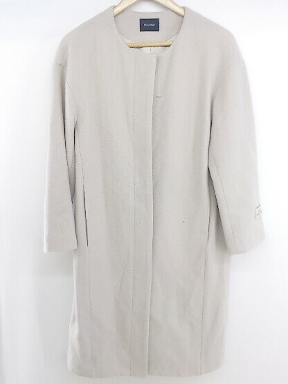 ◇ Doux archives ドゥアルシーヴ 長袖 ノーカラー コート サイズM ライトグレー レディース P 【中古】