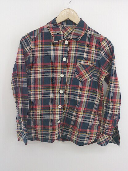 ◇ BEAMS HEART ビームス ハート チェック 長袖 シャツ ブラウス ネイビー系 レッド系 レディース P 【中古】