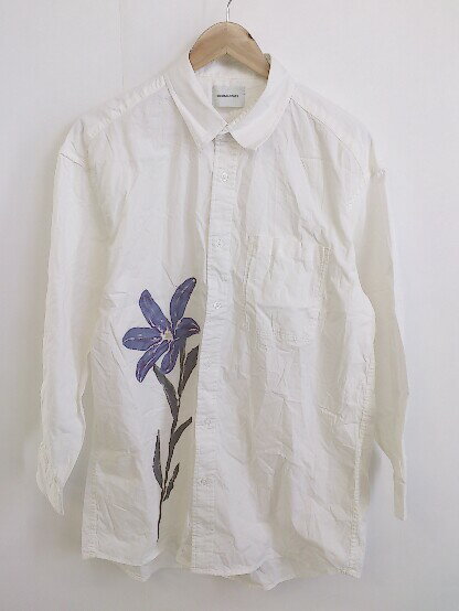 ◇ EMMA CLOTHES エマクローズ フラワー プリント 長袖 シャツ サイズF ホワイト メンズ P 【中古】