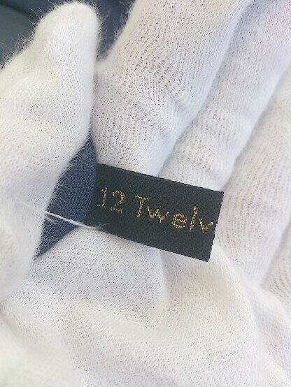 ◇ 12Twelve Agenda レース 切替 半袖 膝下丈 ワンピース サイズM ネイビー レディース P 【中古】