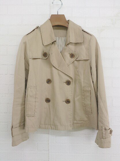 ◇ MAJESTIC LEGON マジェスティックレゴン ショート 長袖 トレンチコート サイズ38 ベージュ系 レディース P 【中古】