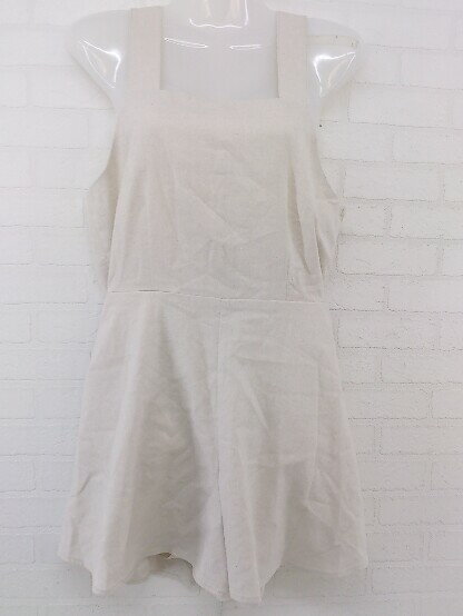 ◇ one after another NICE CLAUP リネン混 バックリボン サロペット サイズ F ベージュ レディース P 【中古】