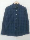◇ ◎ green label relaxing UNITED ARROWS チェック ボタンダウン BD 長袖 シャツ サイズ S ネイビー メンズ P 【中...