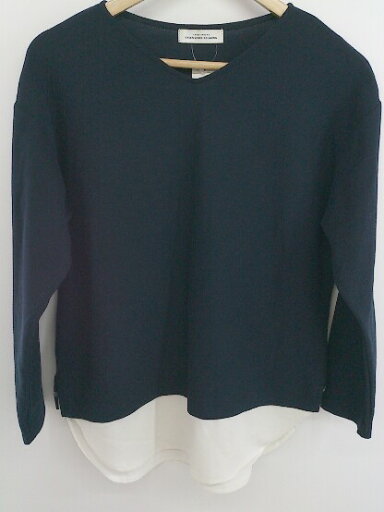 ◇ green label relaxing UNITED ARROWS レイヤード風 長袖 ブラウス カットソー ネイビー ホワイト レディース P 【中古】 ◇ green label relaxing UNITED ARROWS レイヤード風 長袖 ブラウス カットソー ネイビー ホワイト レディース P 【中古】