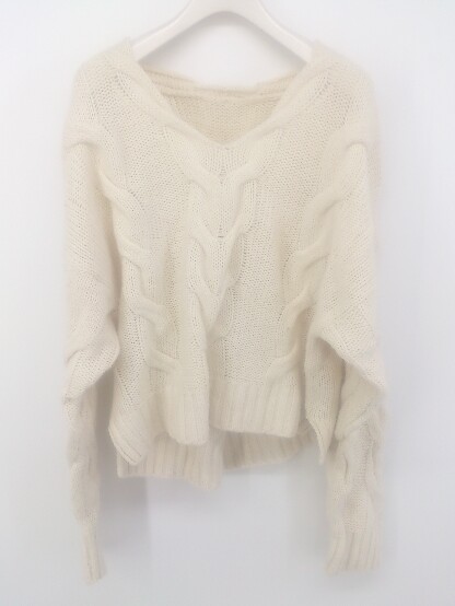 ◇ le.coeur blanc ルクールブラン サイドスリット 長袖 ニット セーター サイズ38 ライトベージュ系 レディース メンズ P 【中古】