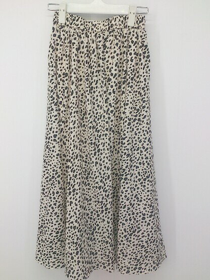 ◇ INGNI イング ダルメシアン柄 ロング ギャザー スカート サイズM ベージュ系 ブラック レディース P 【中古】