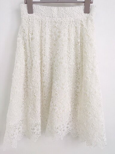 ◇ PAGEBOY ページボーイ ALICIA 総レース 膝丈 フレア スカート サイズF ホワイト系 レディース P 【中古】 ◇ PAGEBOY ページボーイ ALICIA 総レース 膝丈 フレア スカート サイズF ホワイト系 レディース P 【中古】