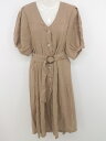 ◇ ◎ selectMOCA セレクトモカ ベルト付き 半袖 ロング ワンピース サイズF ベージュ系 レディース P 【中古】
