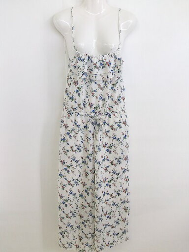 ◇ Secret Honey シークレットハニー 花柄 フリル オールインワン オフホワイト ブルー系 レディース P 【中古】 ◇ Secret Honey シークレットハニー 花柄 フリル オールインワン オフホワイト ブルー系 レディース P 【中古】