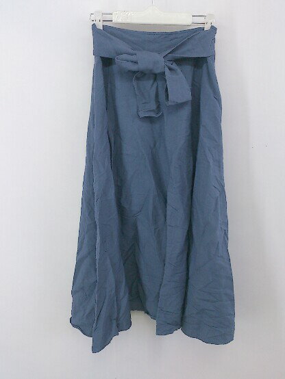 ◇ Doux archives ドゥアルシーヴ リネン混 ロング フレア スカート サイズM ブルーグレー系 レディース P 【中古】(4)
