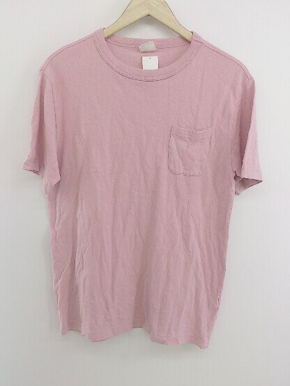 ◇ Champion チャンピオン 胸ポケット コットン100% 半袖 Tシャツ カットソー サイズL ピンク メンズ P 【中古】