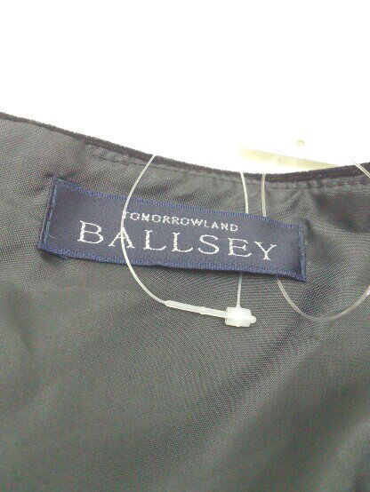 ◇ BALLSEY ボールジィ ベロア ノースリーブ 膝丈 ワンピース ブラック レディース 【中古】