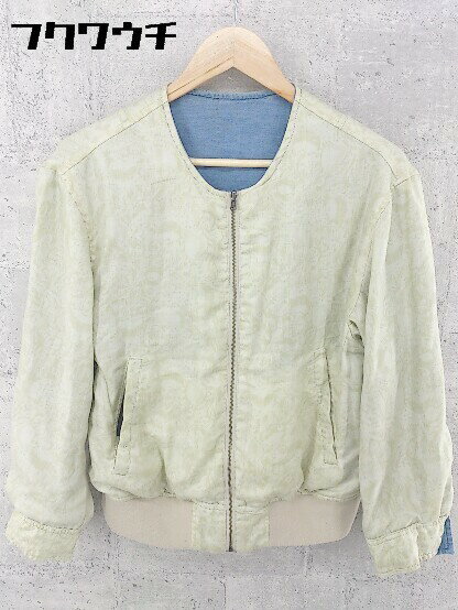 ◇ nano universe The 1st. Floor リバーシブル 長袖 ジップアップ ジャケット サイズ38 ブルー ベージュ レディース 【中古】